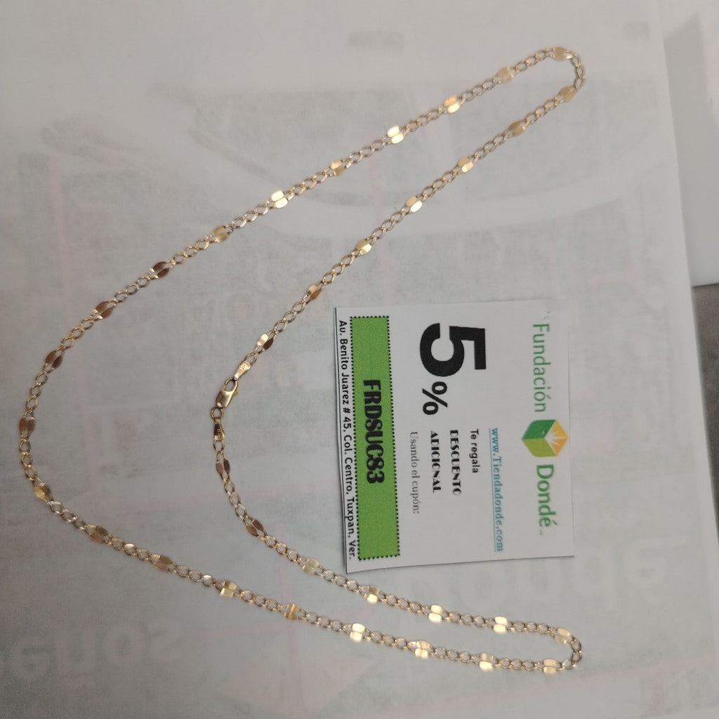 CADENA ORO, RODIADO 14 K 3.7 GRMS (SEMINUEVO)