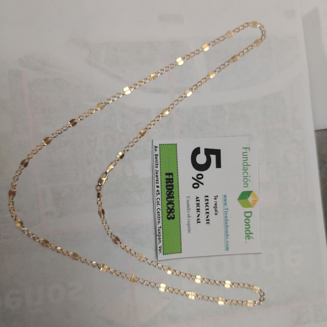 CADENA ORO, RODIADO 14 K 3.7 GRMS (SEMINUEVO)