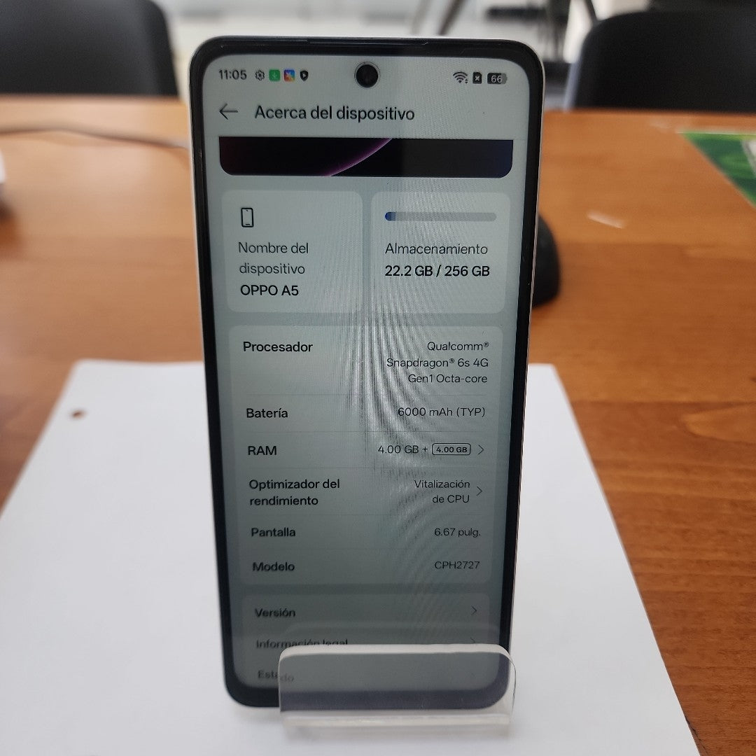 CELULAR OPPO A5 CPH2727 (2025) 256 GB 4 GB RAM (SEMINUEVO)