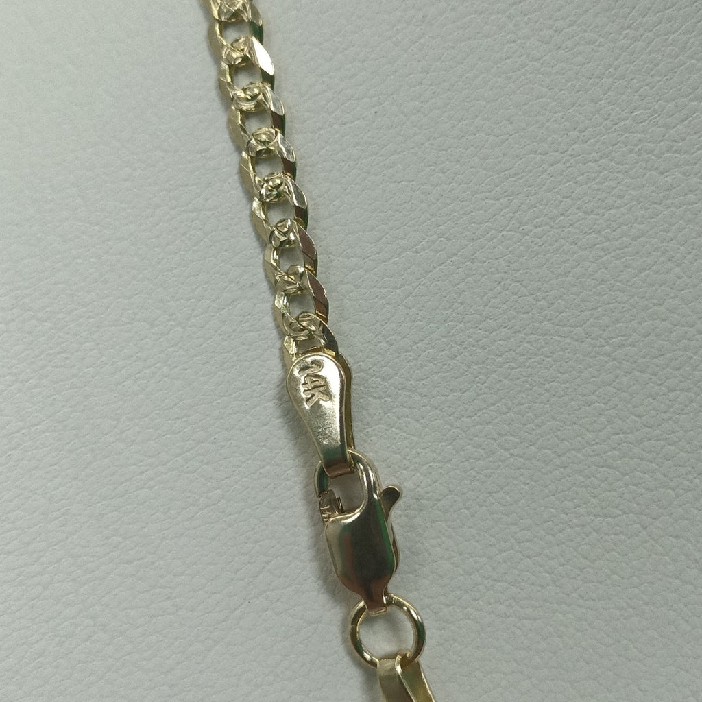 CADENA BARBADA DIAMANTADA 11.11GR 55 CM 14K (NUEVO)