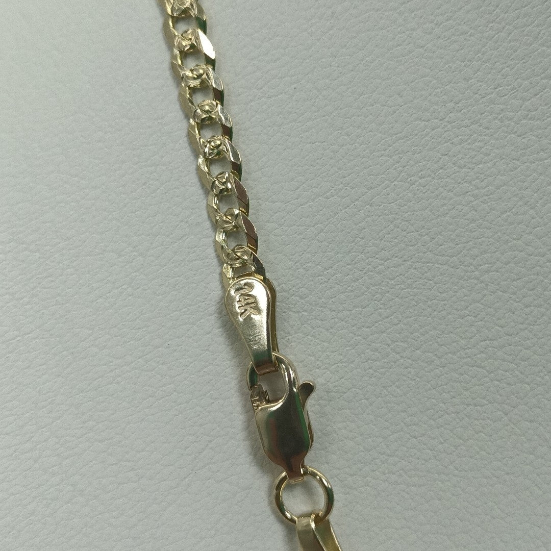 CADENA BARBADA DIAMANTADA 11.11GR 55 CM 14K (NUEVO)