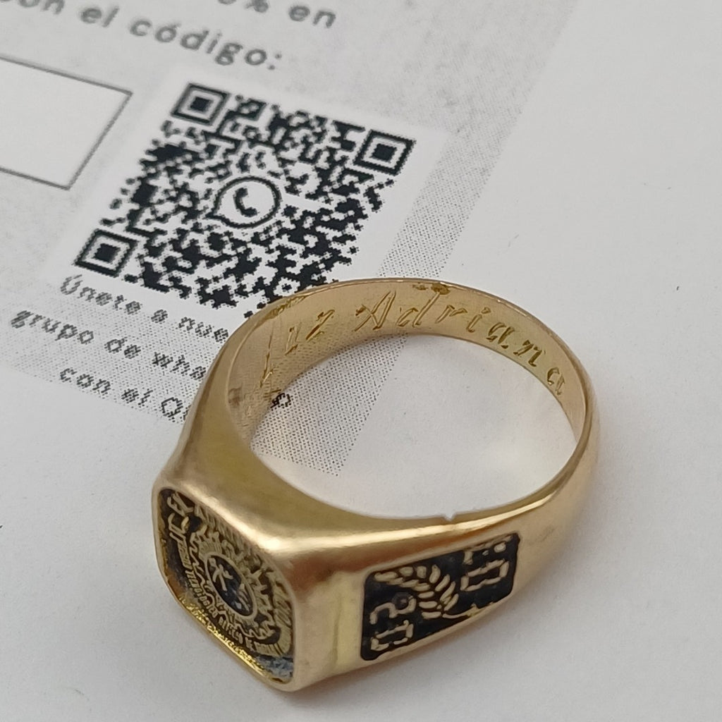ANILLO DE GRADUACIÓN ORO 10 K 8 GRMS (SEMINUEVO)