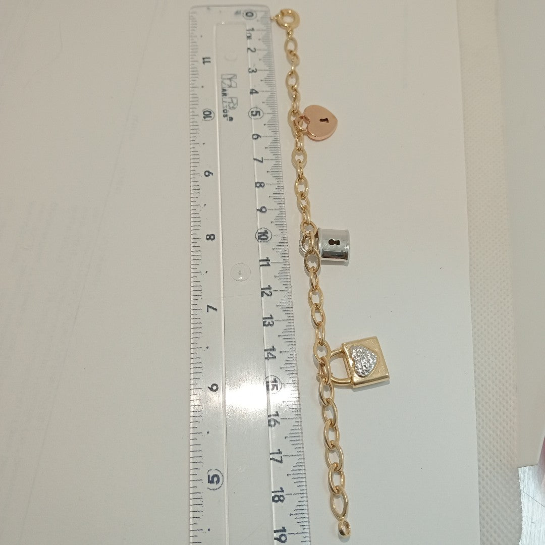 PULSERA ORO COMBINADO 14 K 6.4 GRMS (SEMINUEVO)