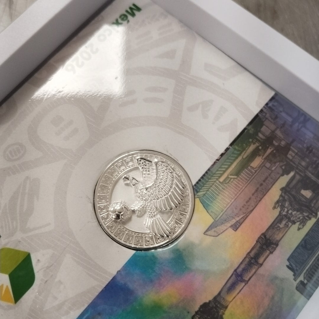 MEDALLA CONMEMORATIVA FRD FÚTBOL MOTIVO ÁGUILA PLATA .925 8.9 GR (NUEVO)