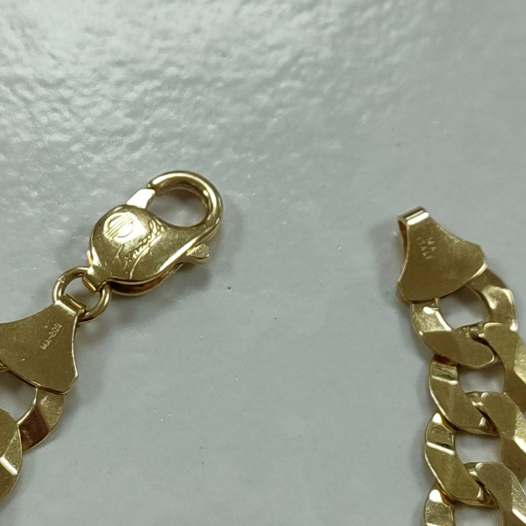PULSERAS CABALLERO BARBADA AMARILLA ORO 14K 23.4 (NUEVO)