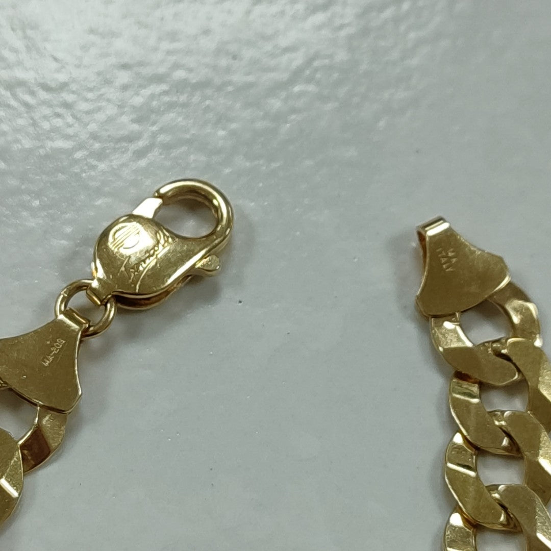 PULSERAS CABALLERO BARBADA AMARILLA ORO 14K 23.4 (NUEVO)
