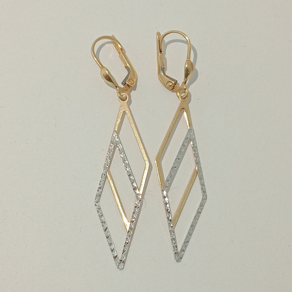 ARETES PAR ORO COMBINADO 14 K 2.1 GRMS (SEMINUEVO)