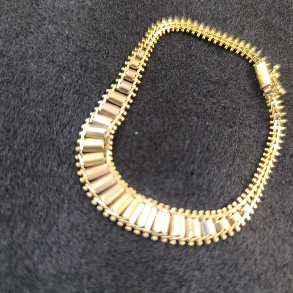 PULSERA ORO COMBINADO 14 K 7.8 GRMS (SEMINUEVO)