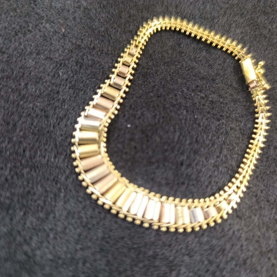 PULSERA ORO COMBINADO 14 K 7.8 GRMS (SEMINUEVO)