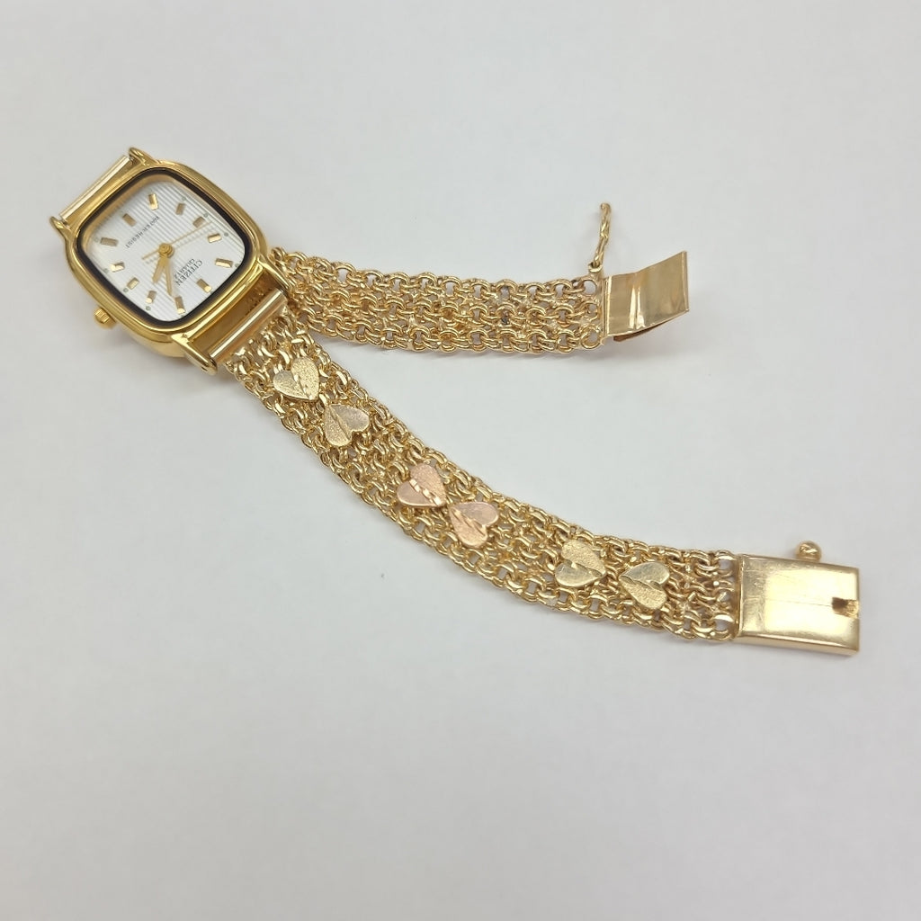 RELOJ CAJA ACERO PULSO ORO ORO 10 K 27.6 GRMS (SEMINUEVO)