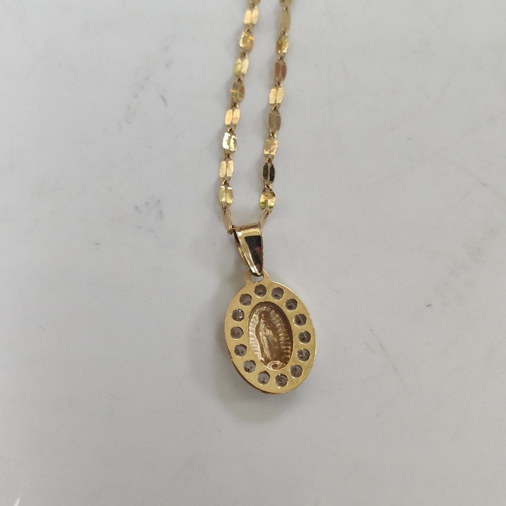 CADENA, MEDALLA RELIGIOSA ORO 10 K 1.3 GRMS (SEMINUEVO)