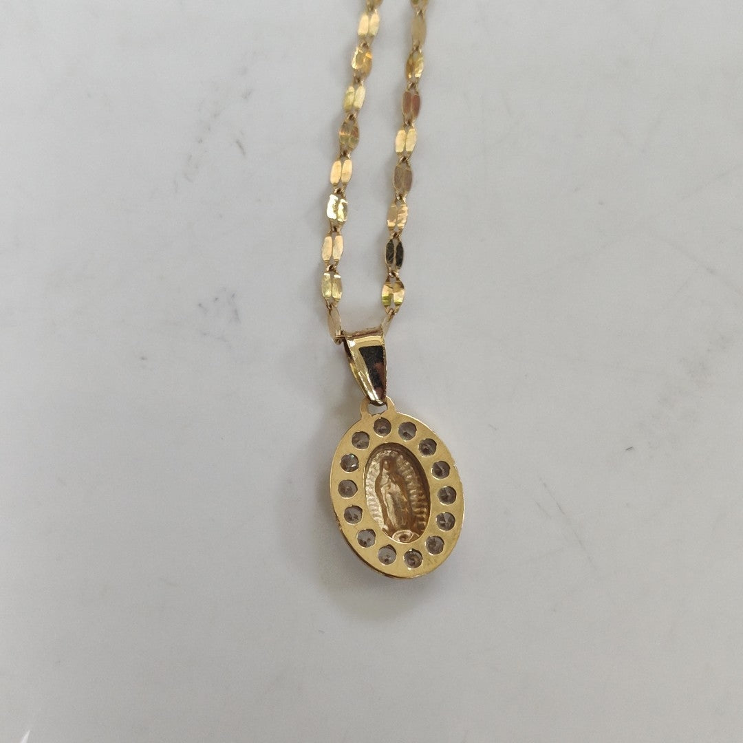 CADENA, MEDALLA RELIGIOSA ORO 10 K 1.3 GRMS (SEMINUEVO)
