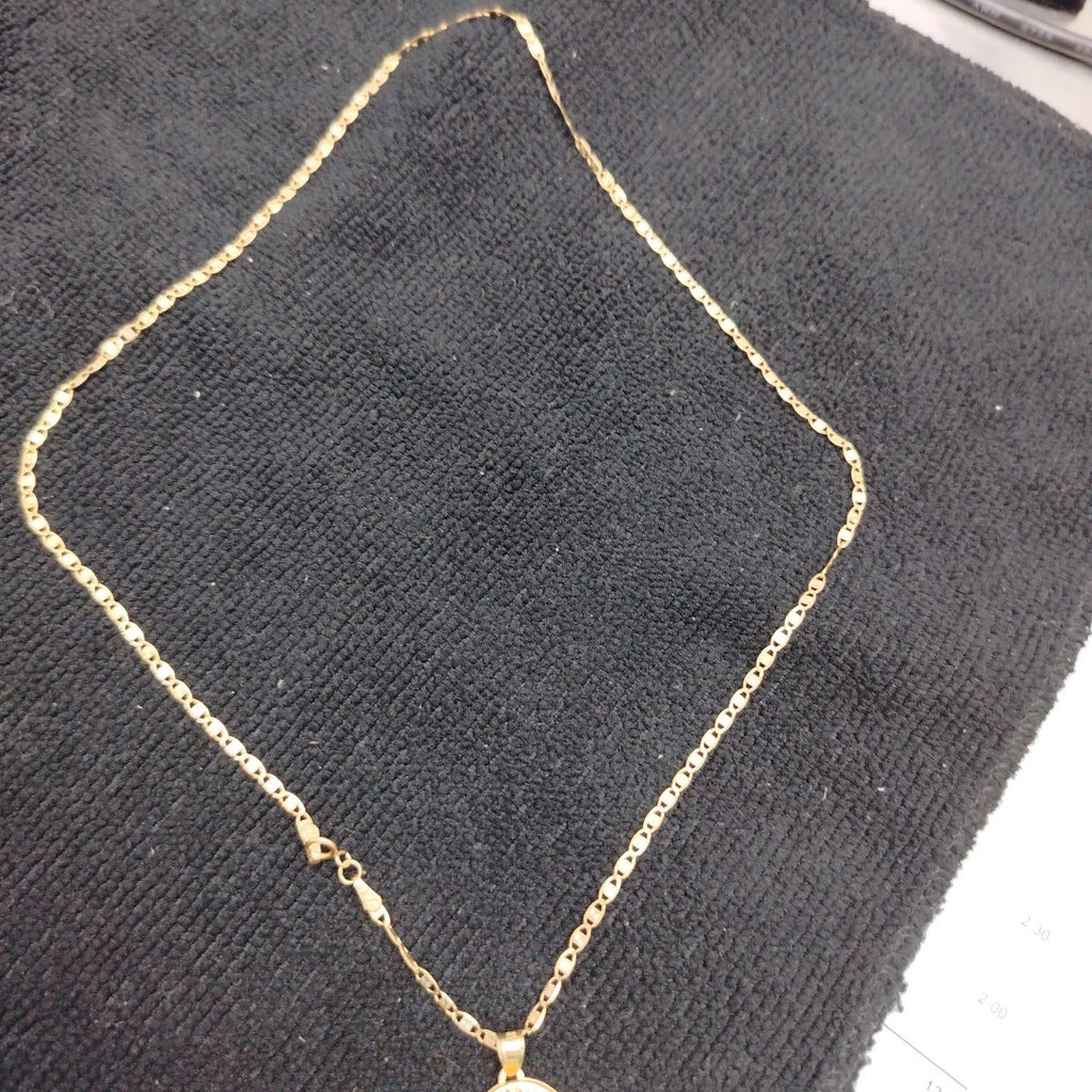 CADENA, MEDALLA RELIGIOSA ORO COMBINADO 10 K 4 GRMS (SEMINUEVO)