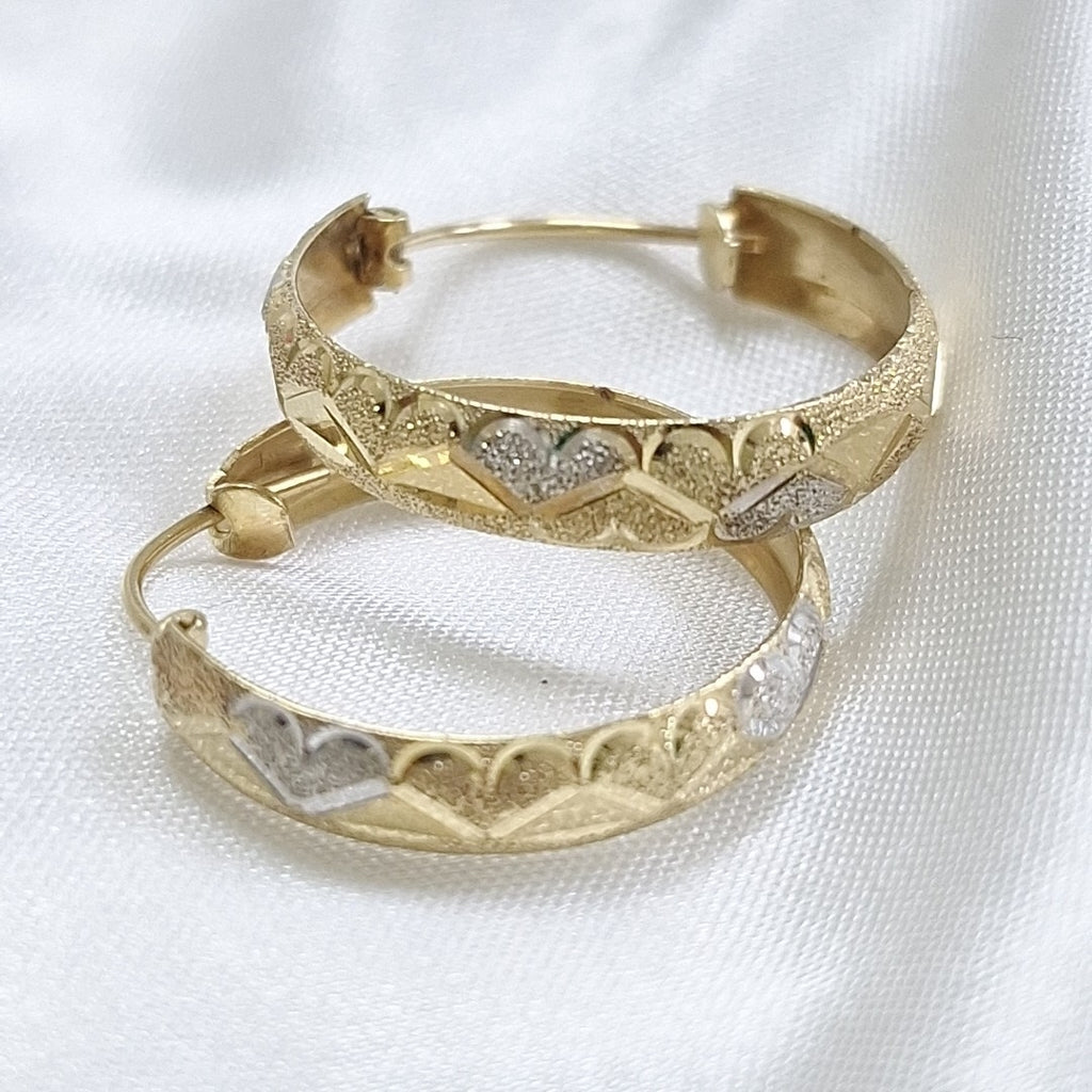 ARRACADAS PAR ORO COMBINADO 14 K 2.58 GRMS (SEMINUEVO)