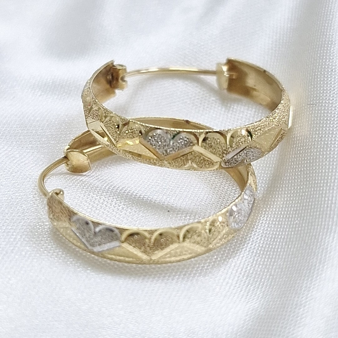 ARRACADAS PAR ORO COMBINADO 14 K 2.58 GRMS (SEMINUEVO)