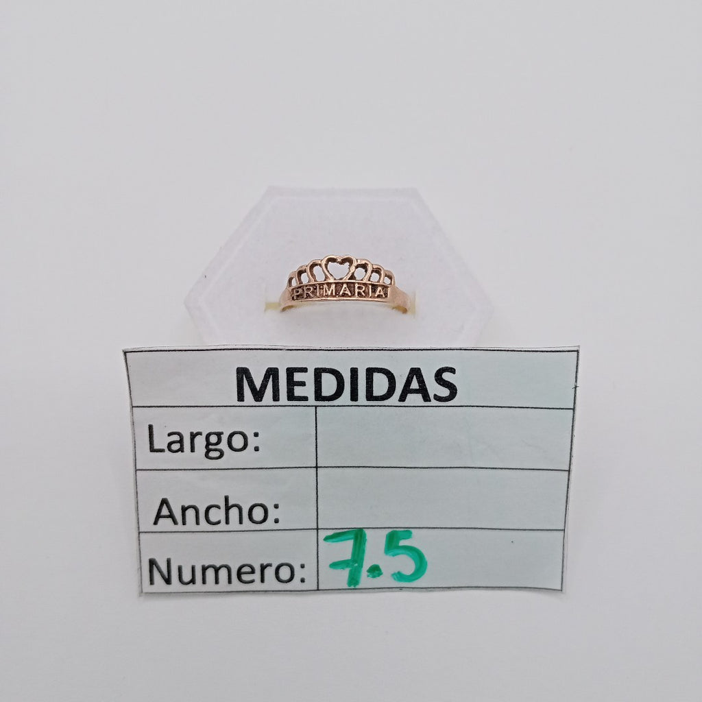 ANILLO DE GRADUACIÓN ORO 8 K 1 GRMS (SEMINUEVO)