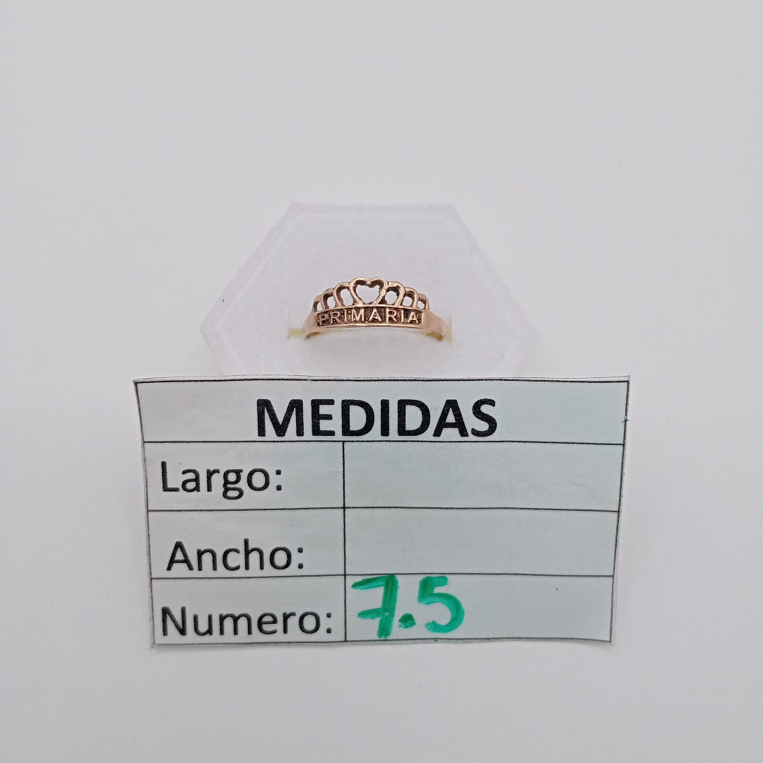 ANILLO DE GRADUACIÓN ORO 8 K 1 GRMS (SEMINUEVO)