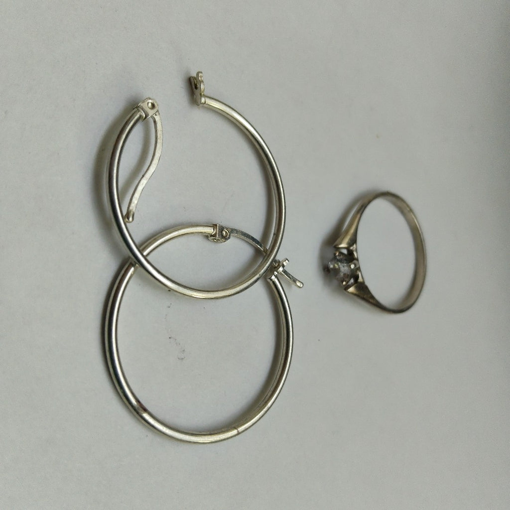 ANILLITO, ARRACADAS PAR PLATA 3.5 GRMS (SEMINUEVO)
