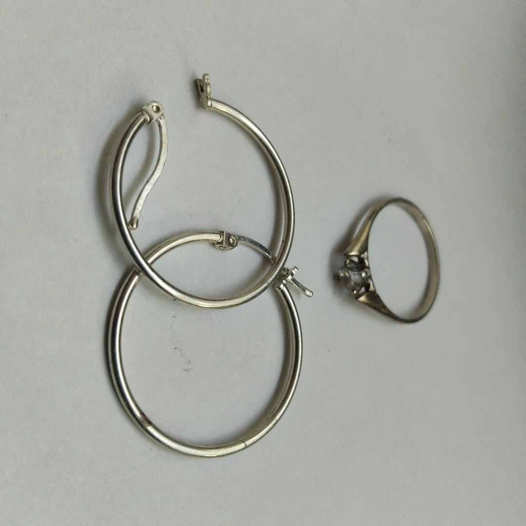 ANILLITO, ARRACADAS PAR PLATA 3.5 GRMS (SEMINUEVO)
