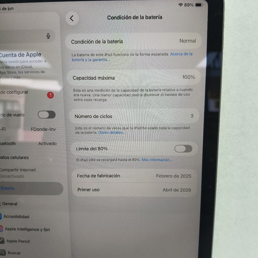 TABLETA APPLE IPAD AIR (M3) 11" A3267 (2025) 128 GB 8 GB RAM (SEMINUEVO)