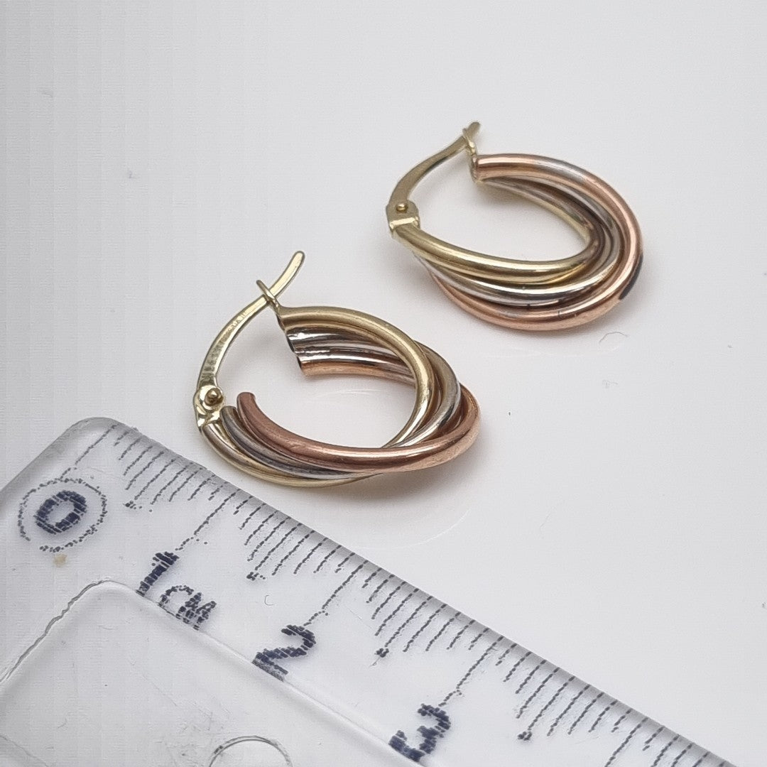 ARETES PAR ORO, ORO COMBINADO 10 K 1.6 GRMS (SEMINUEVO)