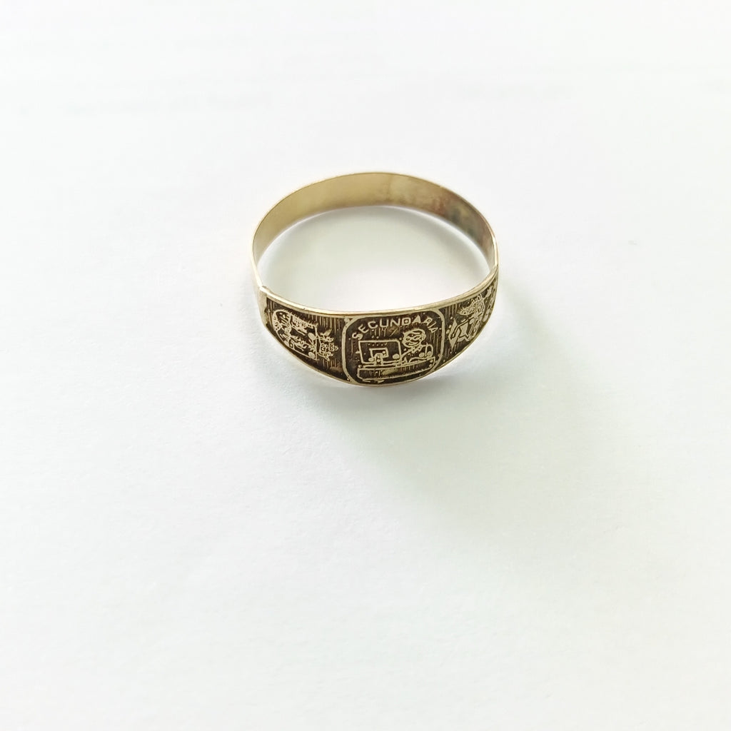 ANILLO DE GRADUACIÓN ORO 10 K 1 GRMS (SEMINUEVO)