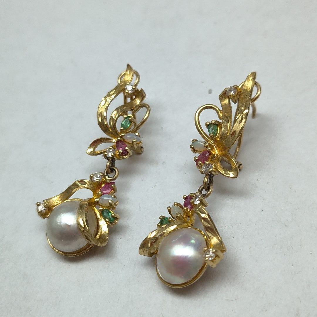 ARETES PAR ORO 14 K 9,20 GRMS (SEMINUEVO)
