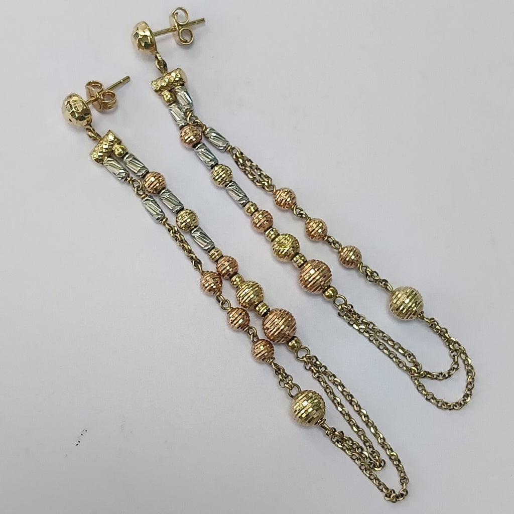 BROQUELES PAR ORO, ORO COMBINADO 14 K 6.8 GRMS (SEMINUEVO)