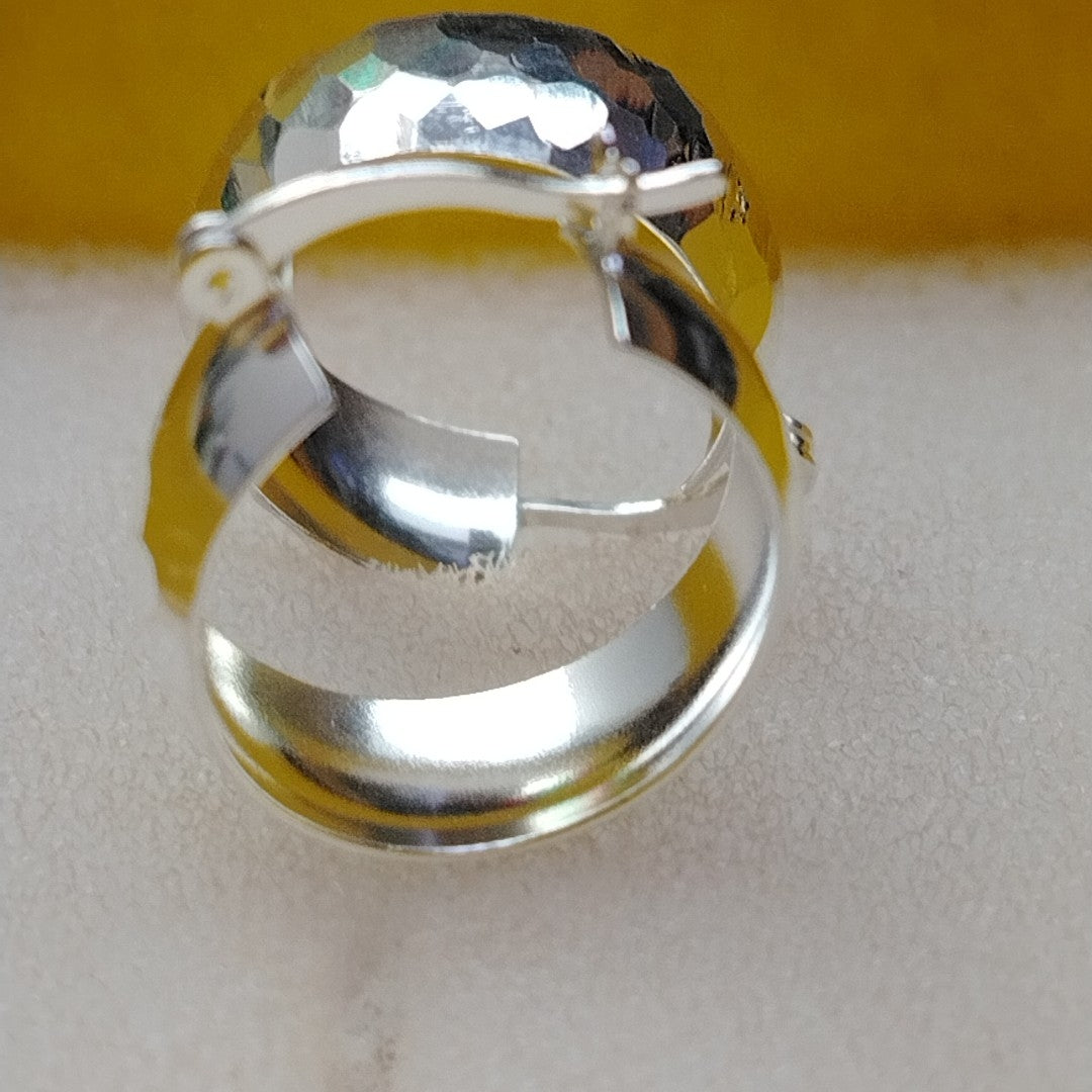 ARETES ARRACADAS FACETADAS PLATA .925 2.7 GR (NUEVO)