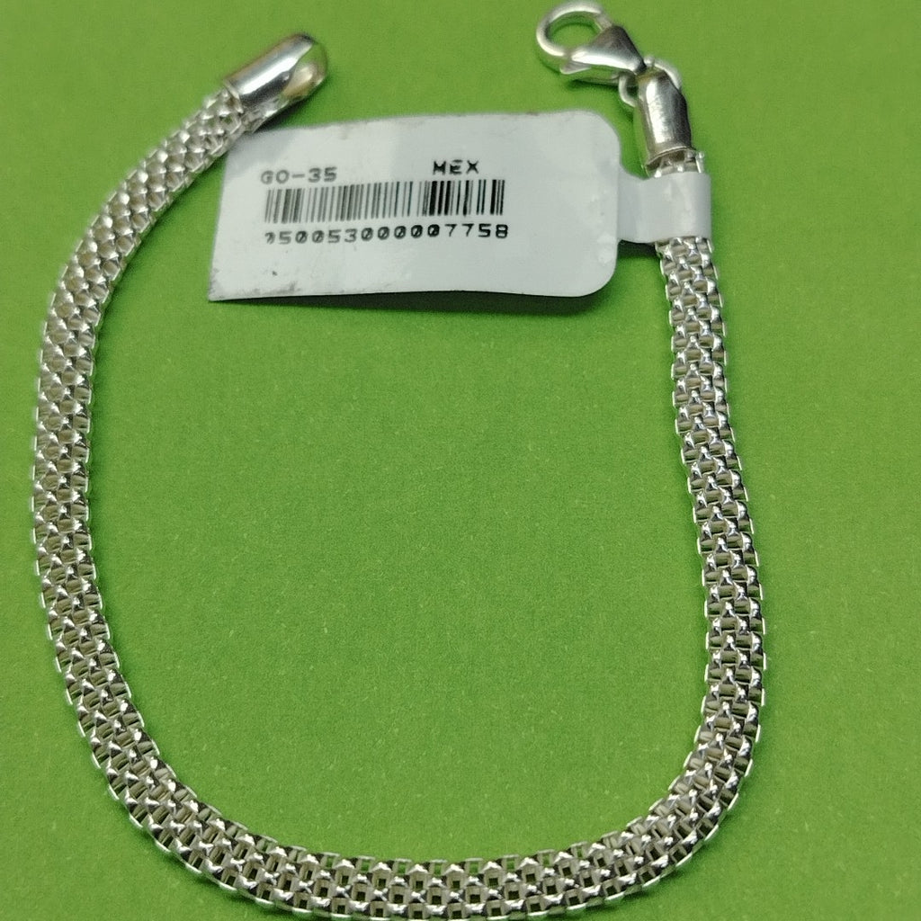 PULSERA TEJIDO ESPECIAL PLATA .925 18 CM 4.8 GR (NUEVO)