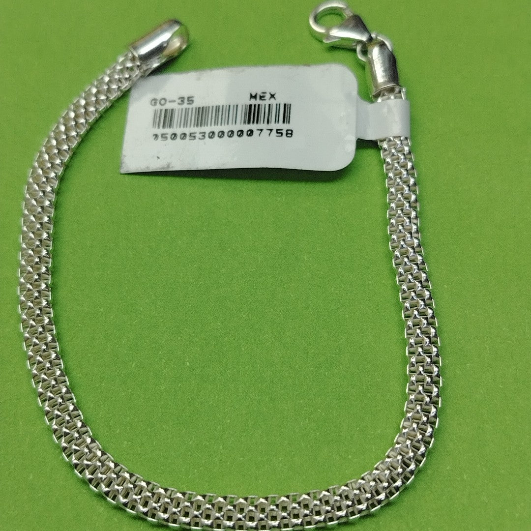 PULSERA TEJIDO ESPECIAL PLATA .925 18 CM 4.8 GR (NUEVO)