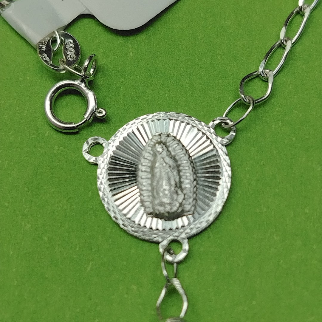 PULSERA TIPO ROSARIO PLATA .925 18 CM 4.12 GR (NUEVO)
