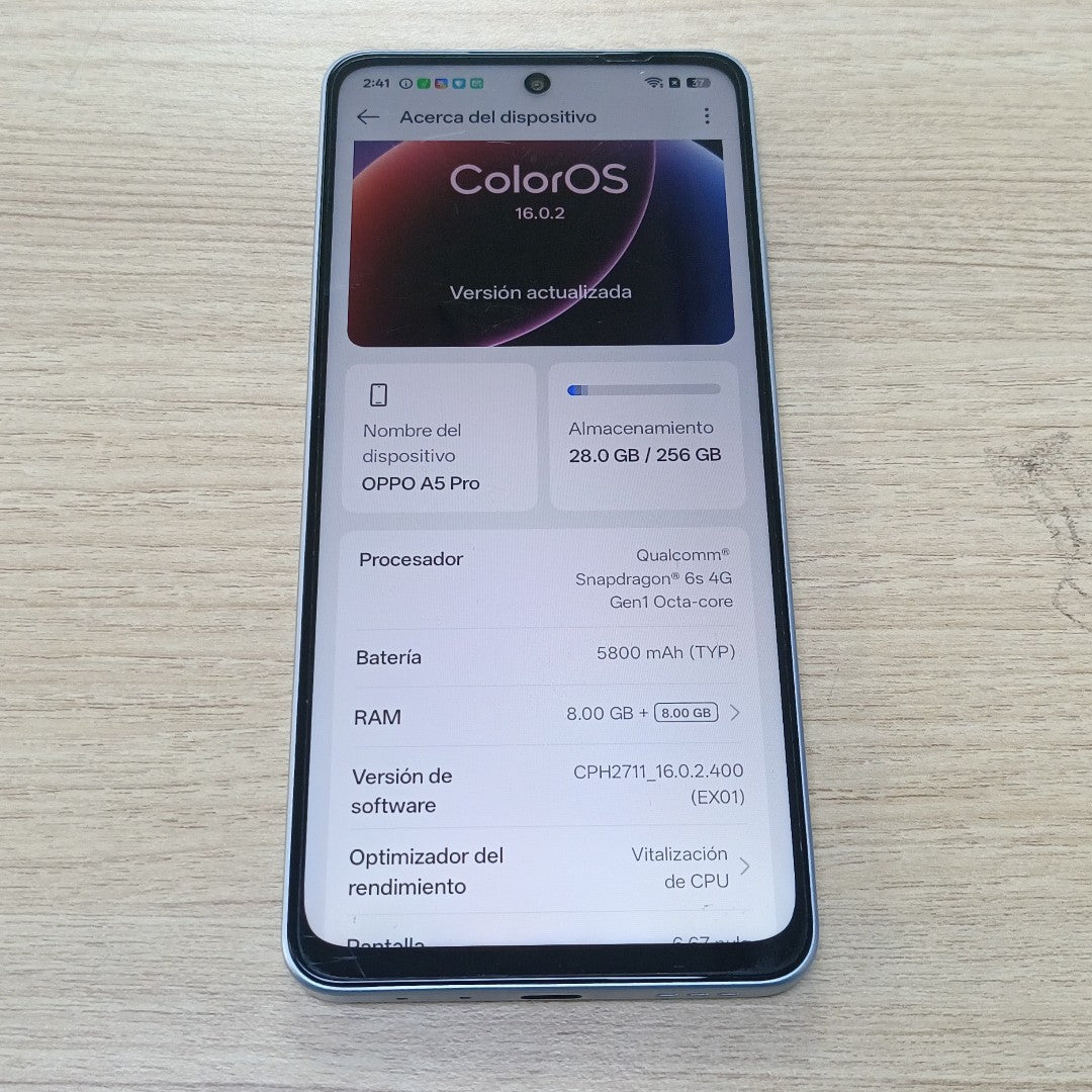 CELULAR OPPO A5 PRO CPH2711 (2025) 256 GB 8 GB RAM (SEMINUEVO)