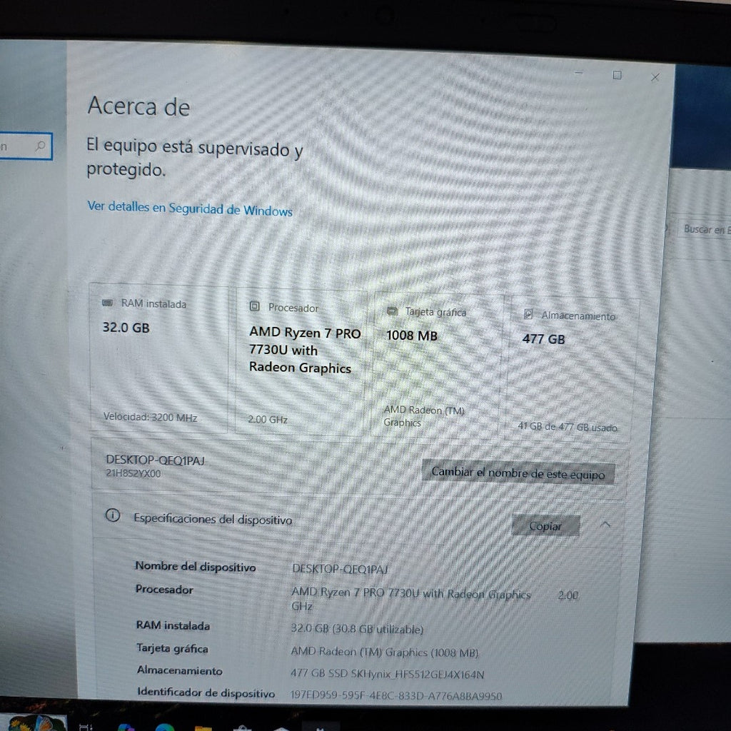LAPTOP LENOVO THINKPAD L15 GEN 4 (2024) 512 GB SSD 32 GB RAM (SEMINUEVO)