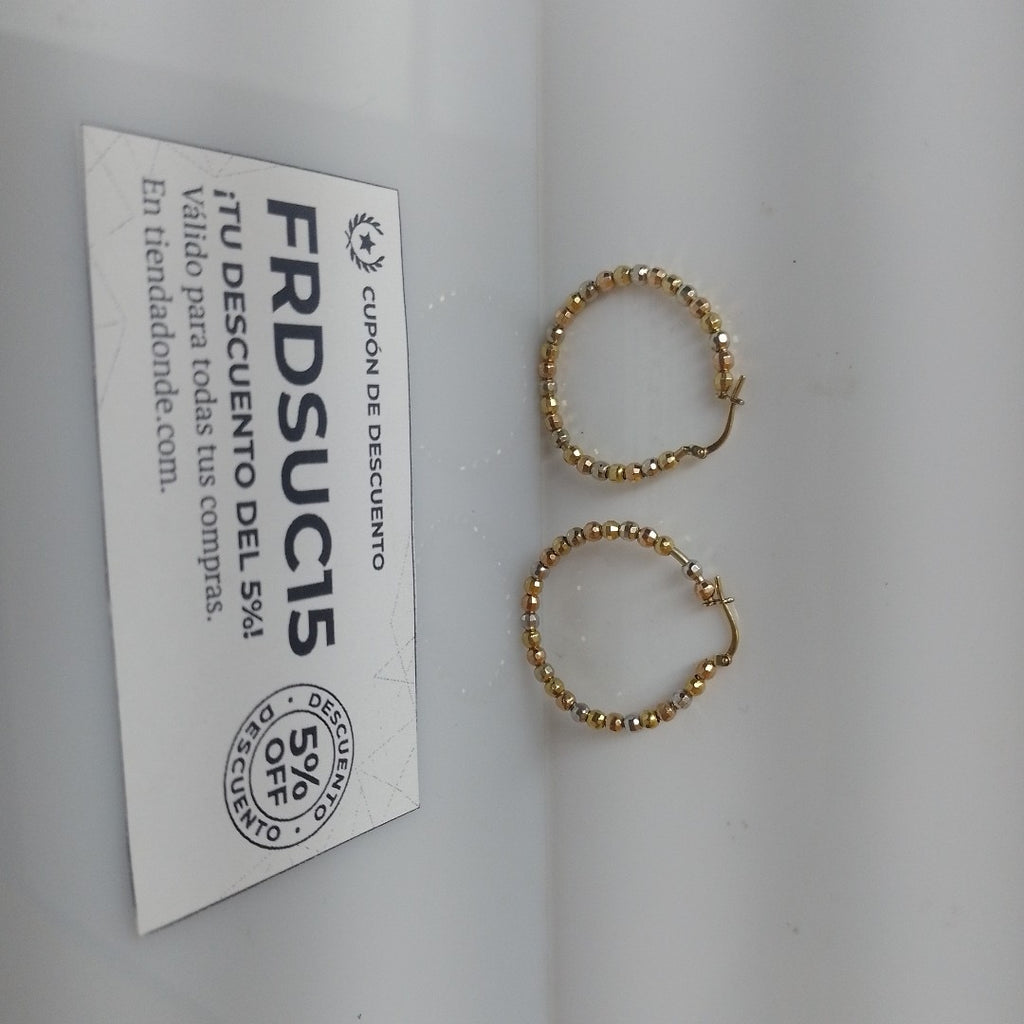 ARRACADAS PAR ORO, ORO COMBINADO 14 K 5.1 GRMS (SEMINUEVO)