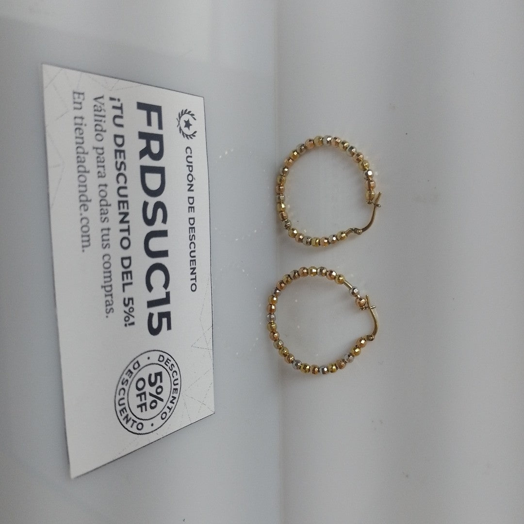 ARRACADAS PAR ORO, ORO COMBINADO 14 K 5.1 GRMS (SEMINUEVO)
