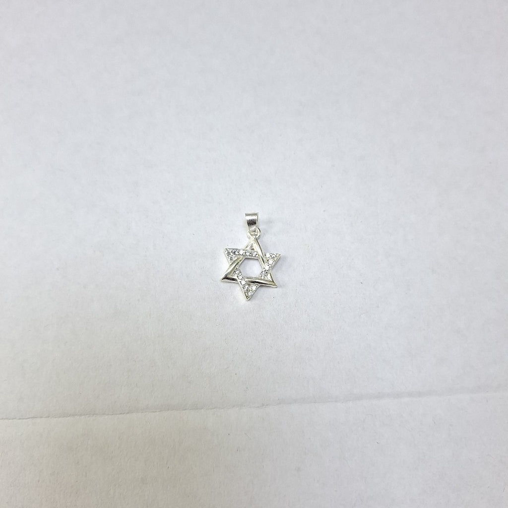 DIJE ESTRELLA DE DAVID C/CIRCONIAS PLATA .925 2.6 GR (NUEVO)