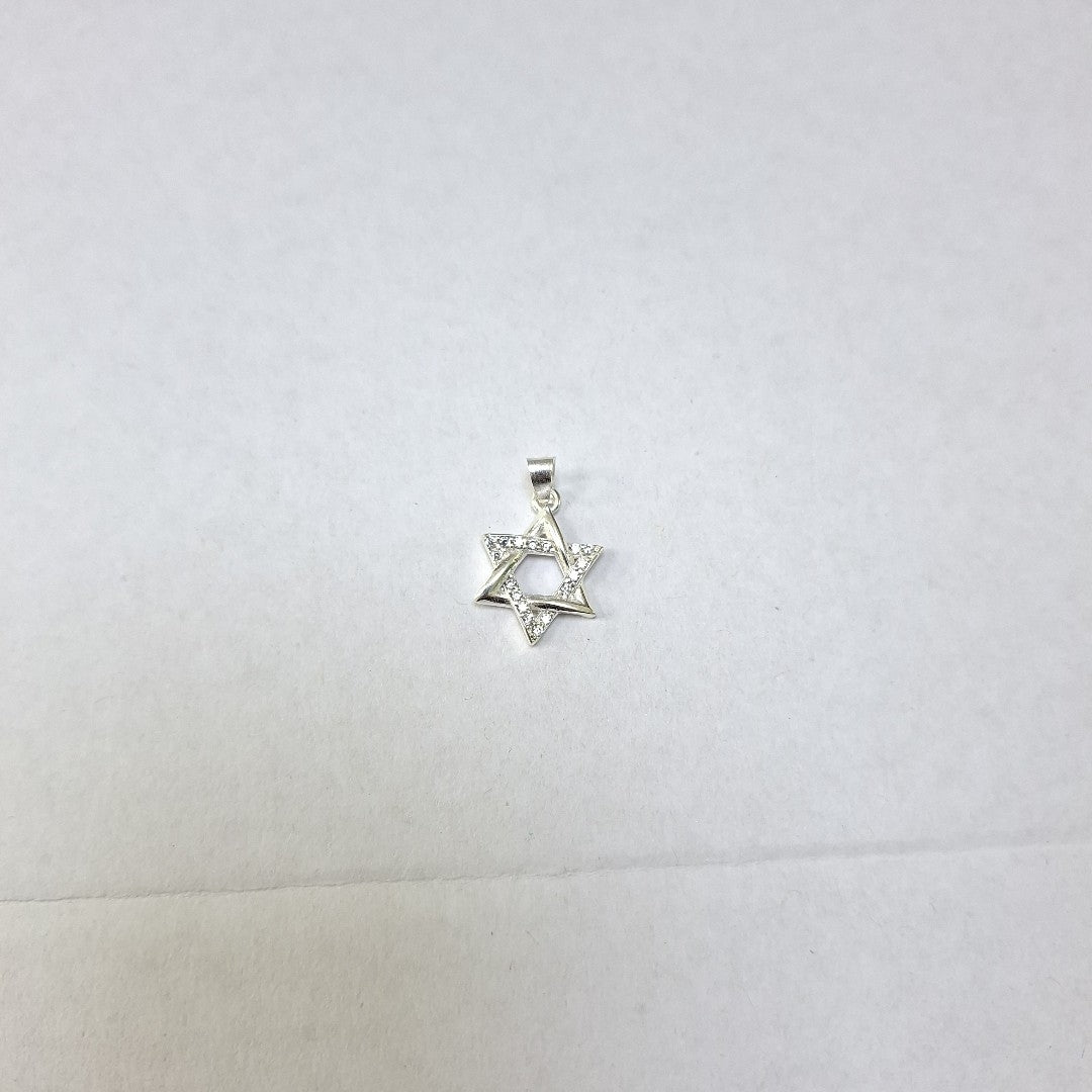 DIJE ESTRELLA DE DAVID C/CIRCONIAS PLATA .925 2.6 GR (NUEVO)