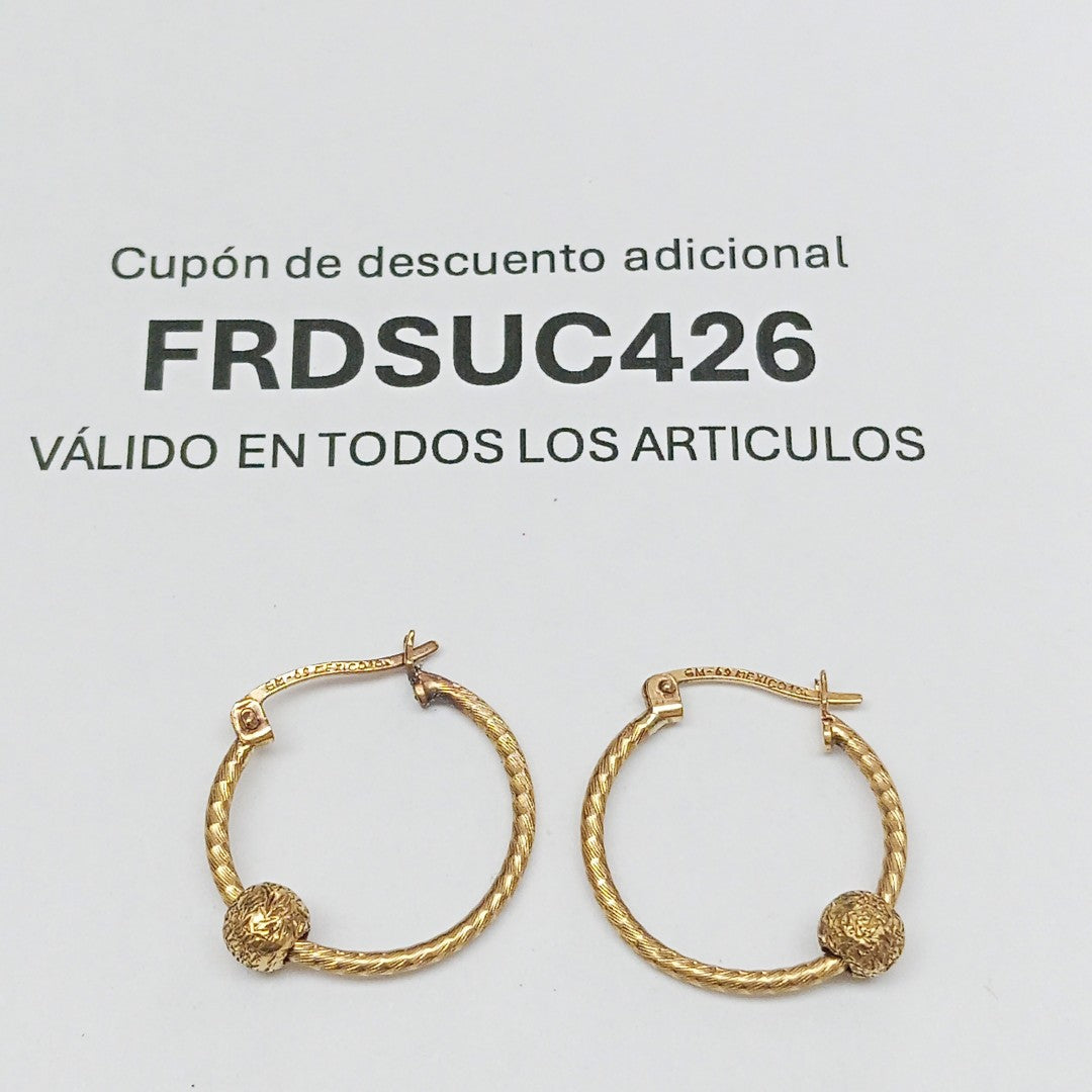 ARETES PAR ORO 10 K 1,90 GRMS (SEMINUEVO)