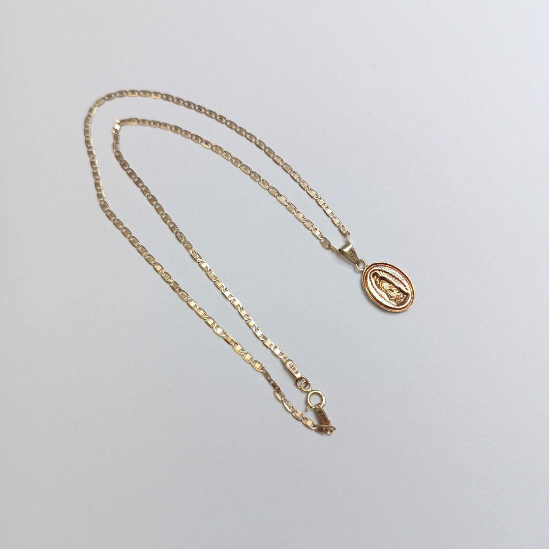 CADENA, MEDALLA RELIGIOSA ORO 10 K 2.3 GRMS (SEMINUEVO)