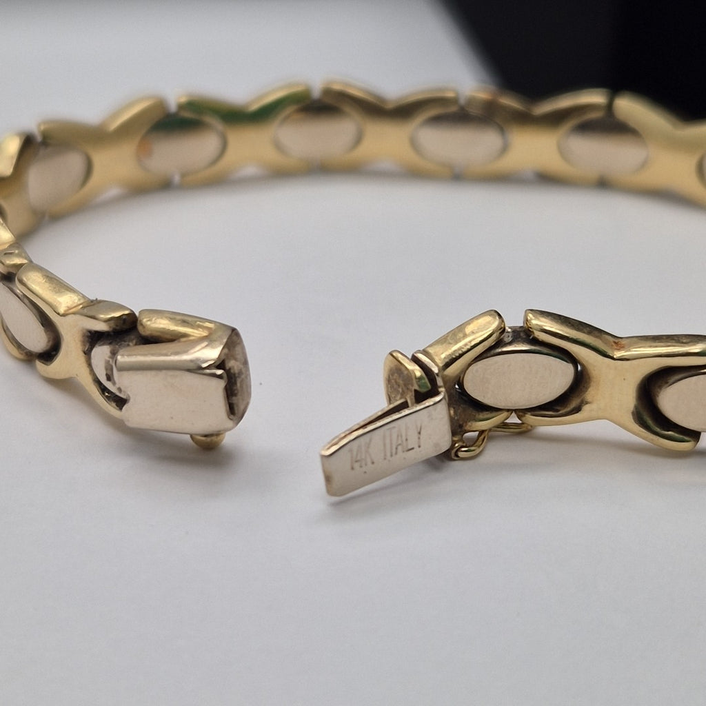 PULSERA ORO, ORO BLANCO 14 K 15.7 GRMS (SEMINUEVO)