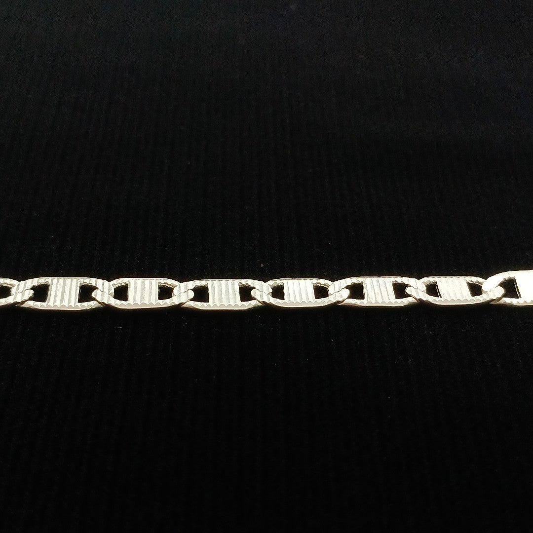 PULSERA TEJIDO ESPEJO PLATA .925 21 CM 7.8 GR (NUEVO)