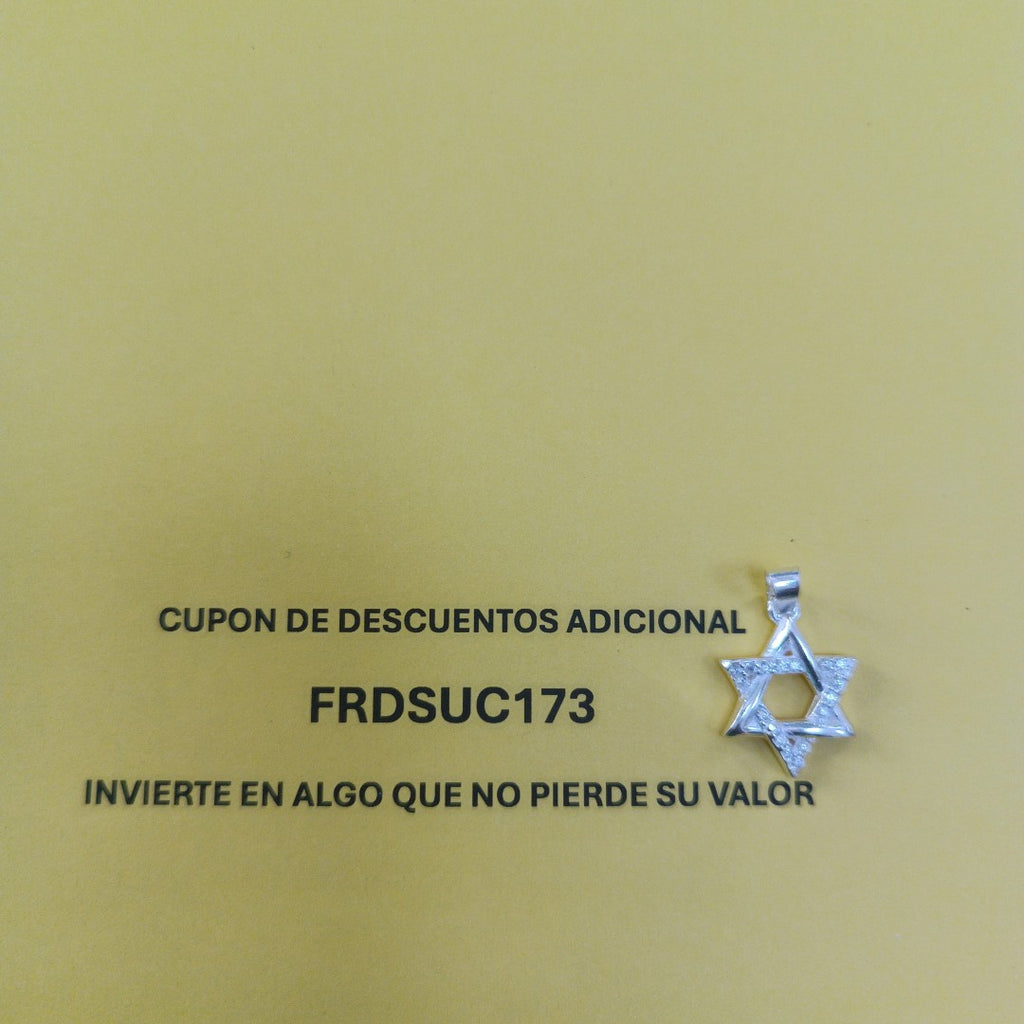 DIJE ESTRELLA DE DAVID C/CIRCONIAS PLATA .925 2.6 GR (NUEVO)