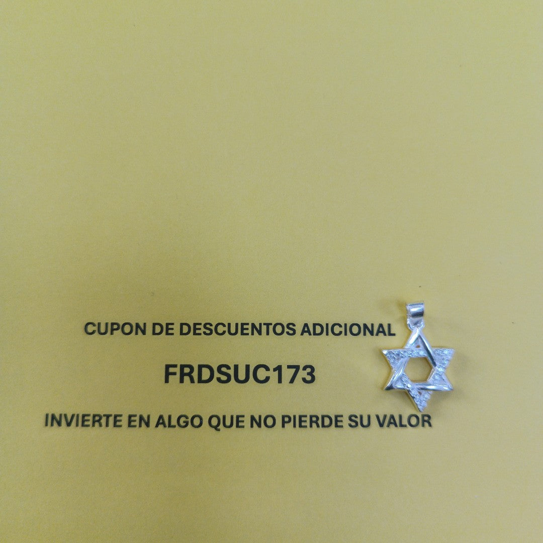 DIJE ESTRELLA DE DAVID C/CIRCONIAS PLATA .925 2.6 GR (NUEVO)