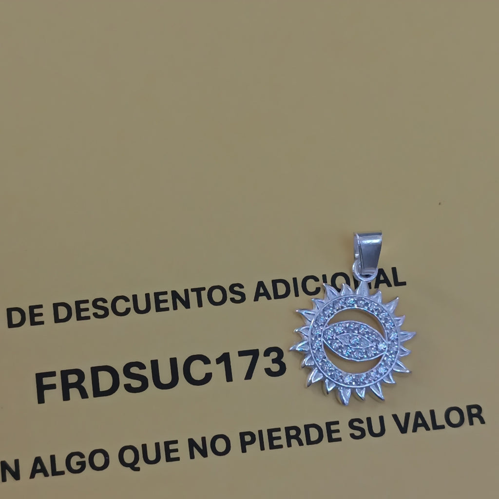 DIJE OJO MAGICO CON CIRCONIAS PLATA .925 2.1 GR (NUEVO)