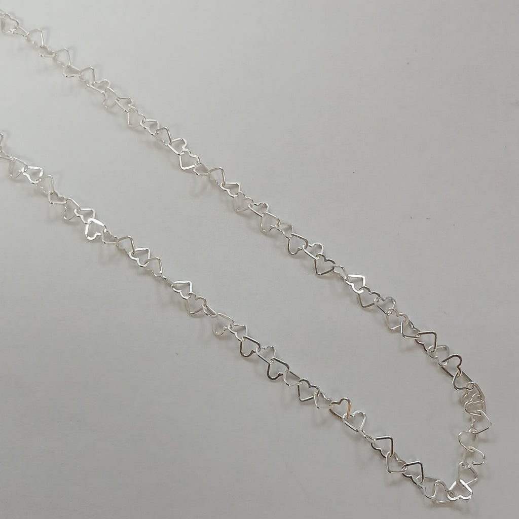 CADENA CORAZONES PLATA .925 50 CM 2.52 GR (NUEVO)