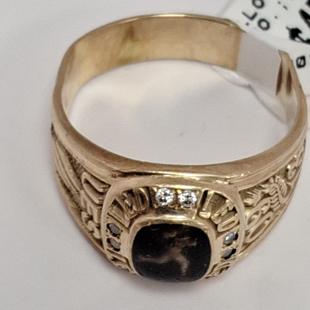 ANILLO DE GRADUACIÓN ORO 10 K 9.8 GRMS (SEMINUEVO)