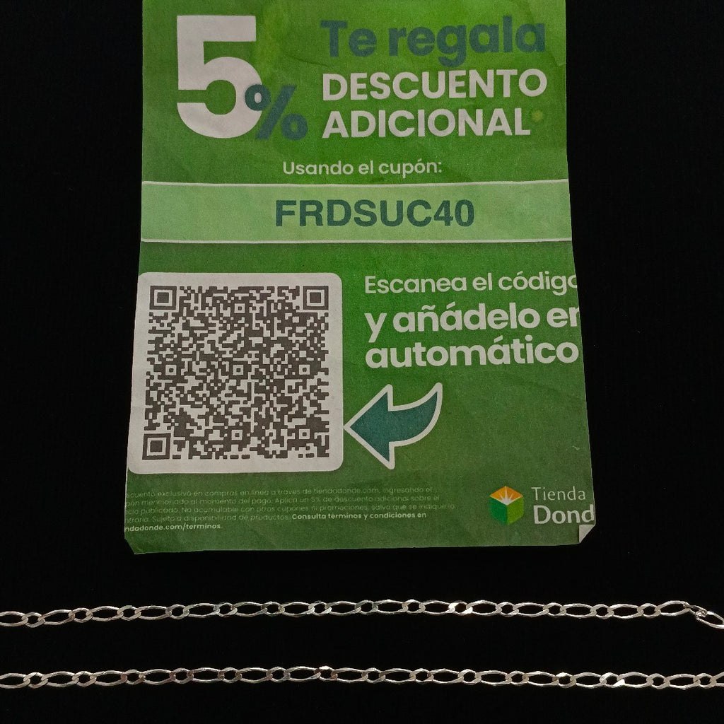 CADENA 1X1 PLATA .925 55 CM 6.82 GR (NUEVO)