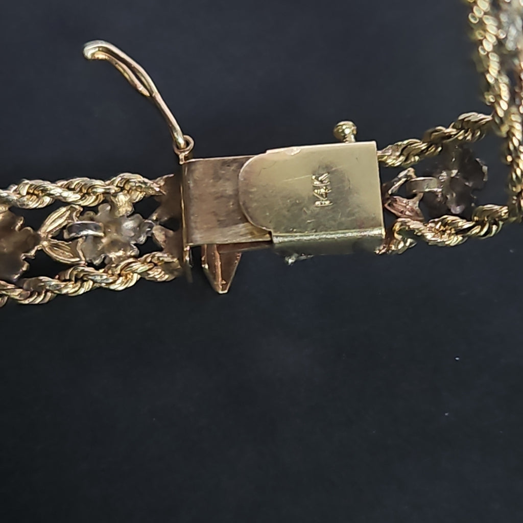 PULSERA ORO COMBINADO 14 K 12.7 GRMS (SEMINUEVO)