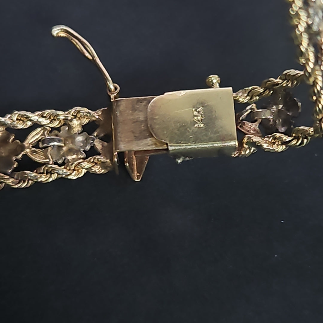 PULSERA ORO COMBINADO 14 K 12.7 GRMS (SEMINUEVO)
